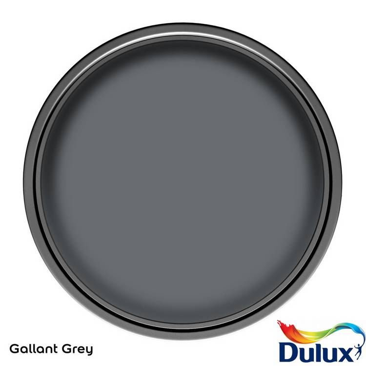 Dulux exterior satin paint Gallant Grey 750ml, UK version