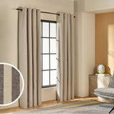 Argos Habitat Stripe Blackout Eyelet Curtains Charcoal 117x137cm- Buy online at McGrocer