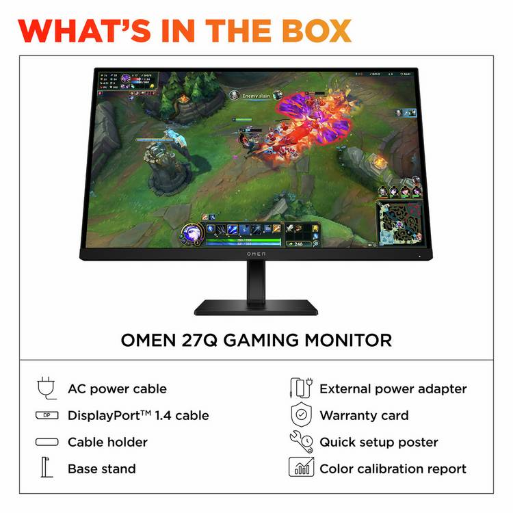 HP OMEN 27in gaming monitor - British product