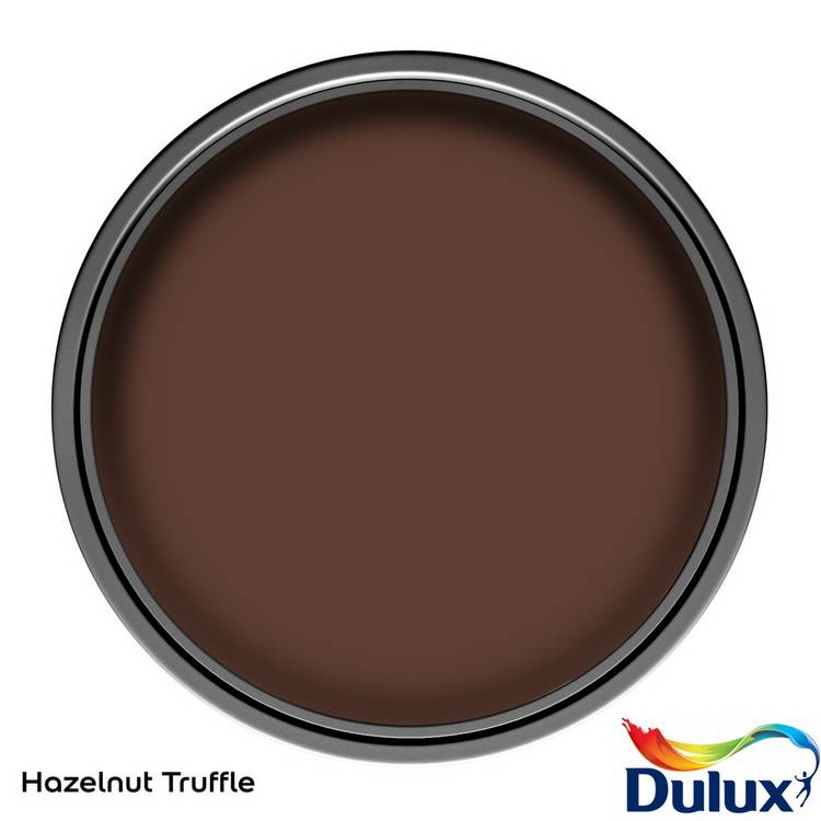 Dulux exterior paint Hazelnut Truffle satin 750ml, UK version