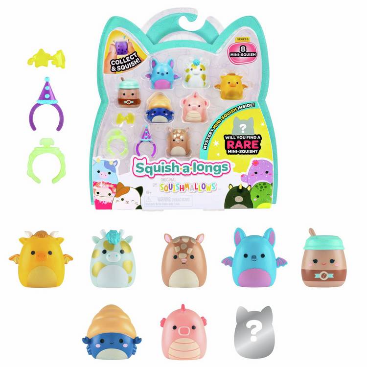 Squish-a-longs mini Squishmallows collectible pack of 8, UK version