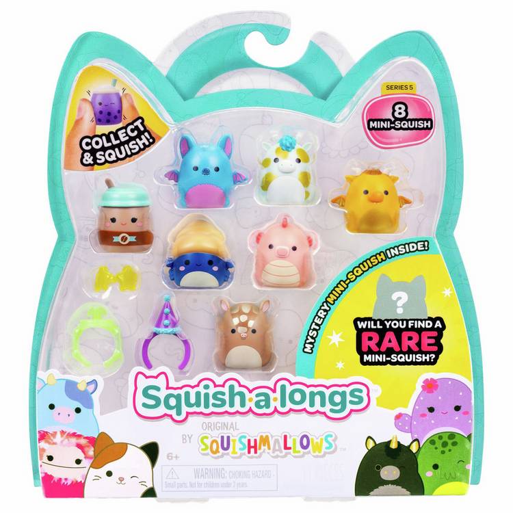 Squish-a-longs mini Squishmallows collectible pack of 8, UK version