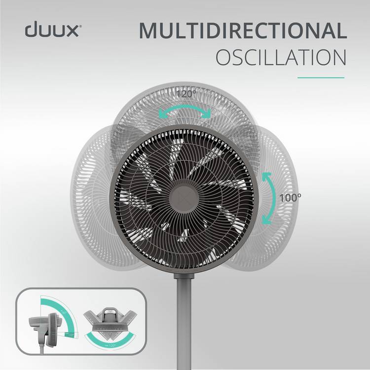 Duux pedestal fan Grey 13 inch, imported from the UK
