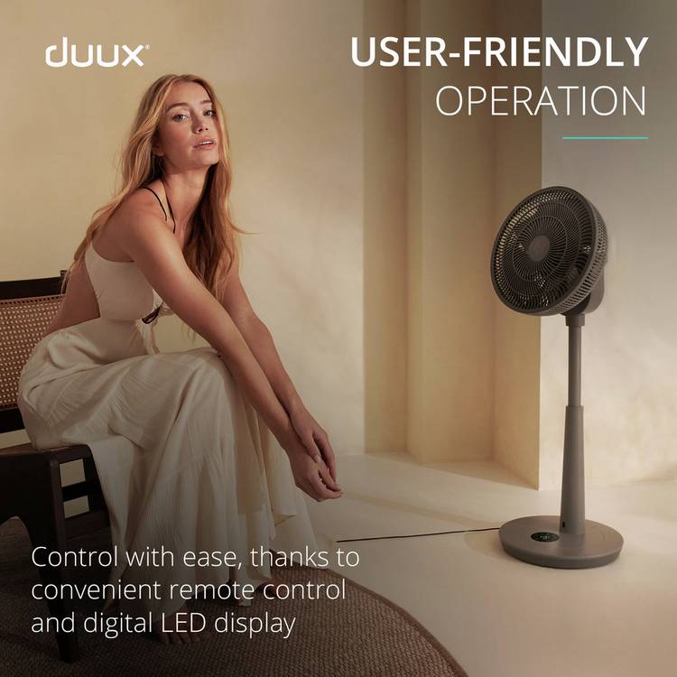 Duux pedestal fan Grey 13 inch, imported from the UK