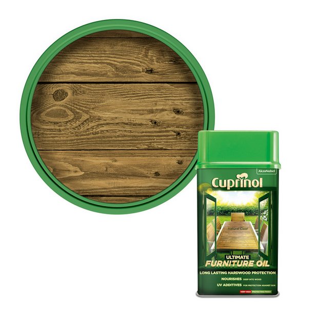 Cuprinol Furniture Oil Natural Clear 1L for outdoor hardwood - British product