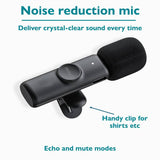 Deltaco wireless vlogging microphone black, UK version
