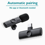 Deltaco wireless vlogging microphone black, UK version