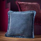 Argos Habitat Fringed Chenille Cushion Storm Blue 43x43cm- Buy online at McGrocer