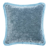Habitat fringed chenille cushion storm blue 43x43cm (British brand)
