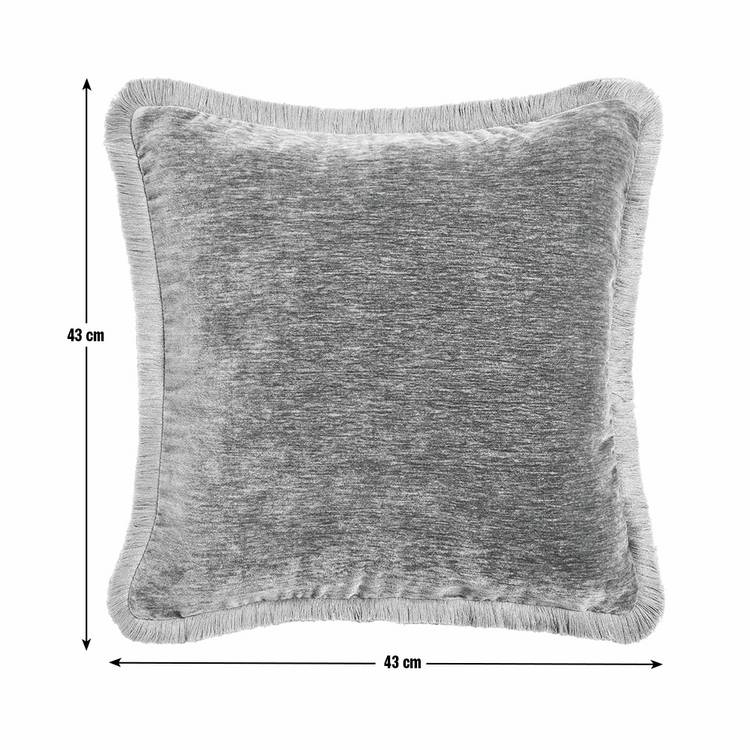 Habitat fringed chenille cushion storm blue 43x43cm (British brand)