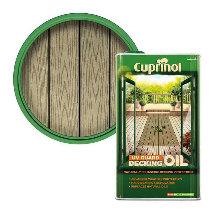 Cuprinol decking oil UV Guard Natural Oak 5L (British brand)