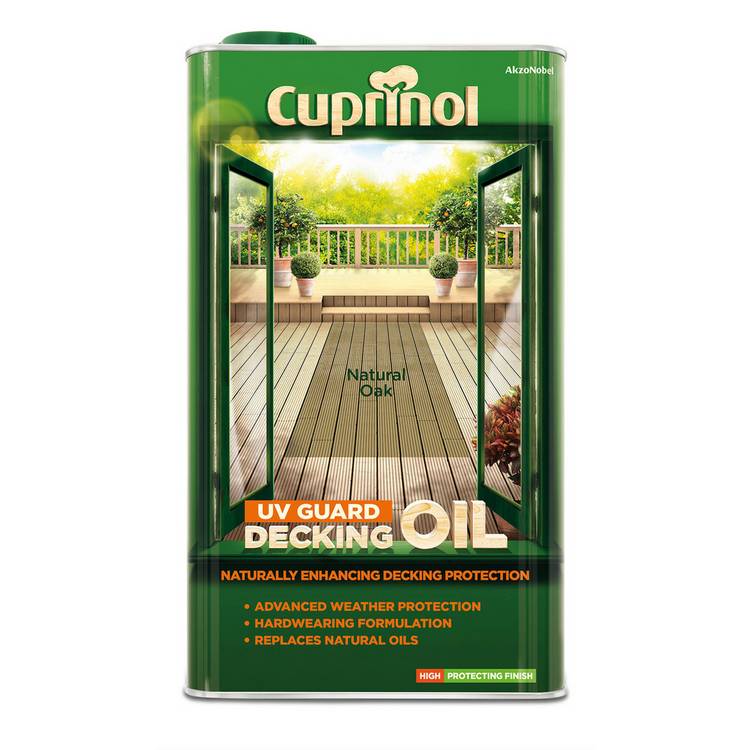 Cuprinol decking oil UV Guard Natural Oak 5L (British brand)