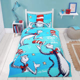 Dr Seuss Cat in Hat light blue kids bedding set, UK version