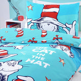 Dr Seuss Cat in Hat light blue kids bedding set, UK version