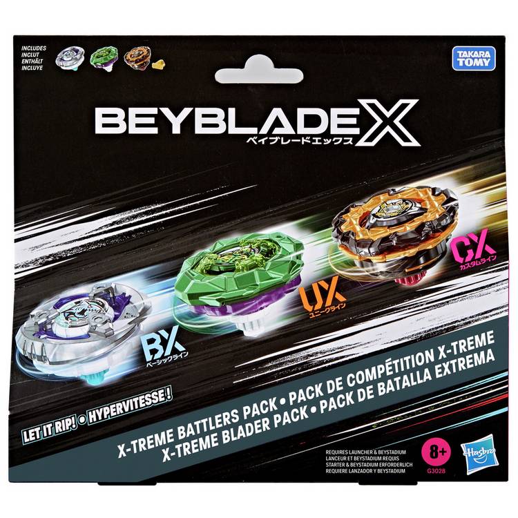 Beyblade X-treme Battlers pack of 3 spinning tops (British brand)