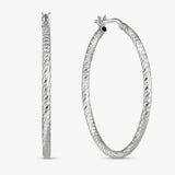 Revere silver diamond cut hoop earrings large - British product