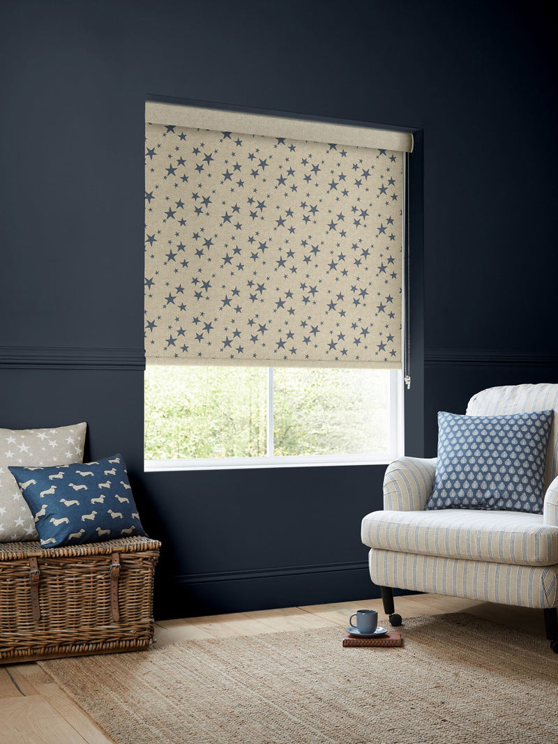Emily Bond roller blind Indigo St Maws (British brand)