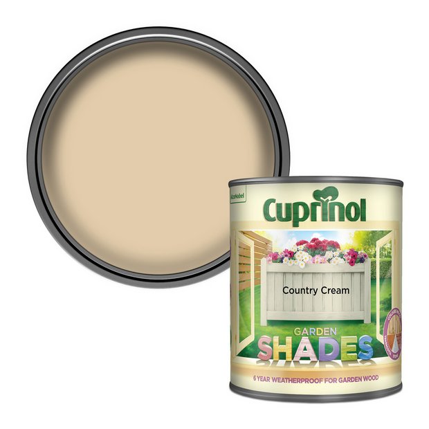 Cuprinol Garden Shades Country Cream wood paint 1 litre (British brand)