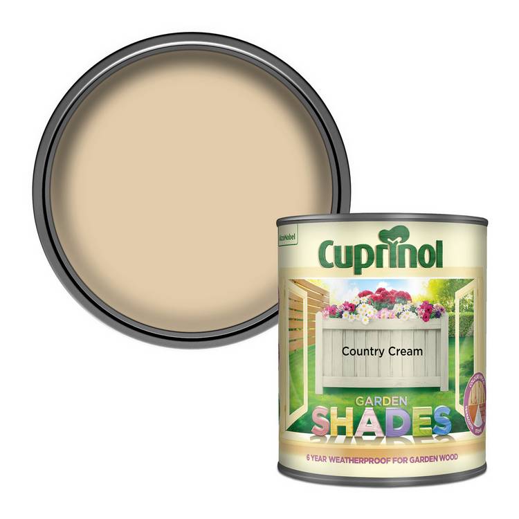 Cuprinol Garden Shades Country Cream wood paint 1 litre (British brand)