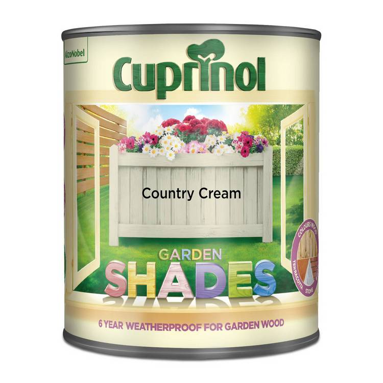 Cuprinol Garden Shades Country Cream wood paint 1 litre (British brand)