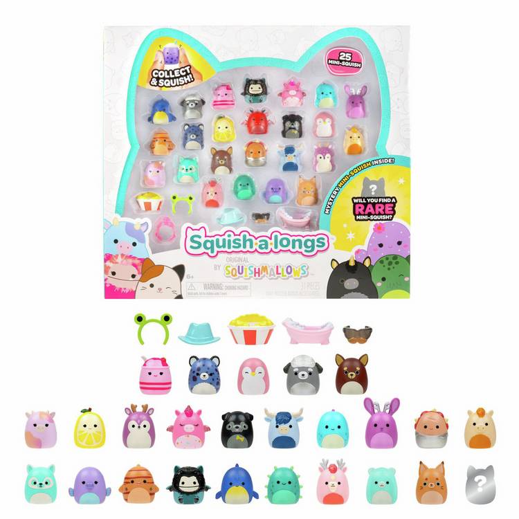 Squishmallows Squish-a-longs collectible figures pack of 25, UK version