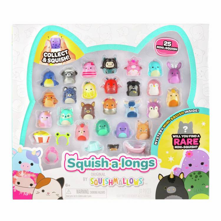 Squishmallows Squish-a-longs collectible figures pack of 25, UK version