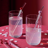 Argos Home glass straws pack of 4 with heart designs, UK version