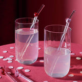 Argos Home glass straws pack of 4 with heart designs, UK version