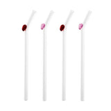 Argos Home glass straws pack of 4 with heart designs, UK version