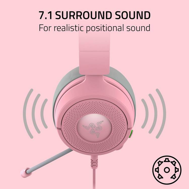 Razer Kraken Kitty pink gaming headset - British product
