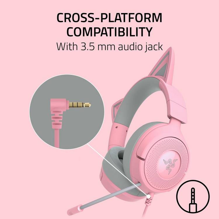 Razer Kraken Kitty pink gaming headset - British product