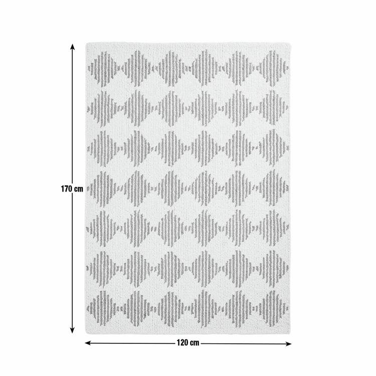 Habitat Blue Diamond tufted cream wool rug 120x170cm (British brand)