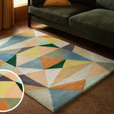 Argos Habitat Geometric Patch Wool Cut Pile Rug - 120x170cm- Buy online at McGrocer