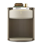Frato Arles bedside table, leather and glass finish - British product
