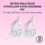 Razer Kraken Kitty V3 Pro white gaming headset, UK version