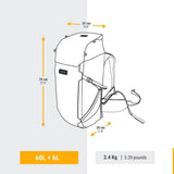 Decathlon Travel Backpack Purple 66L, imported from the UK