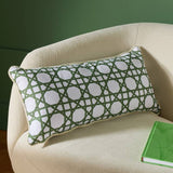 Argos Habitat Bamboo Print Cushion White & Green 60x30cm- Buy online at McGrocer