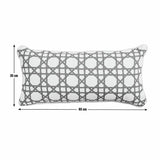 Habitat bamboo print cushion white green 60x30cm - British product
