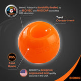 Bionic Ball large dog toy in orange, UK version