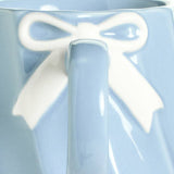 Argos Home scalloped white bow blue mug 180ml (British brand)