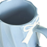 Argos Home scalloped white bow blue mug 180ml (British brand)