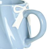 Argos Home scalloped white bow blue mug 180ml (British brand)
