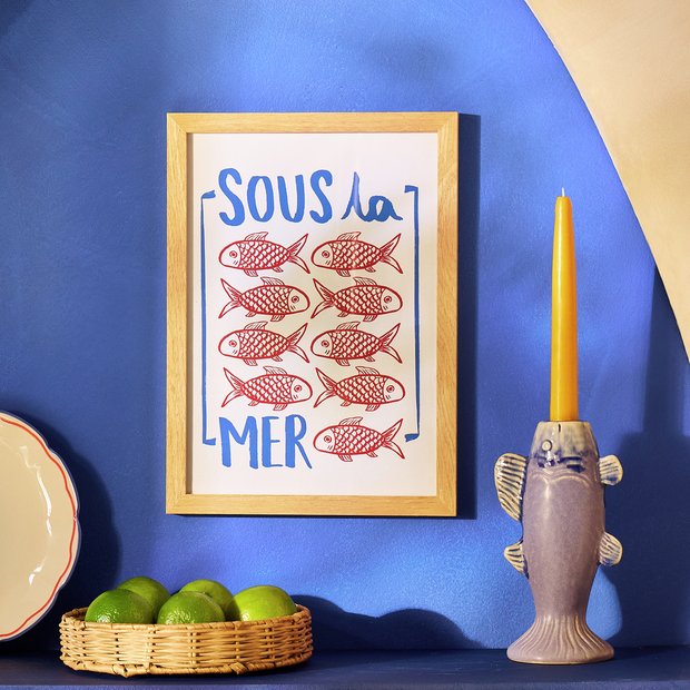 Argos Home Sous la Mer framed print, imported from the UK