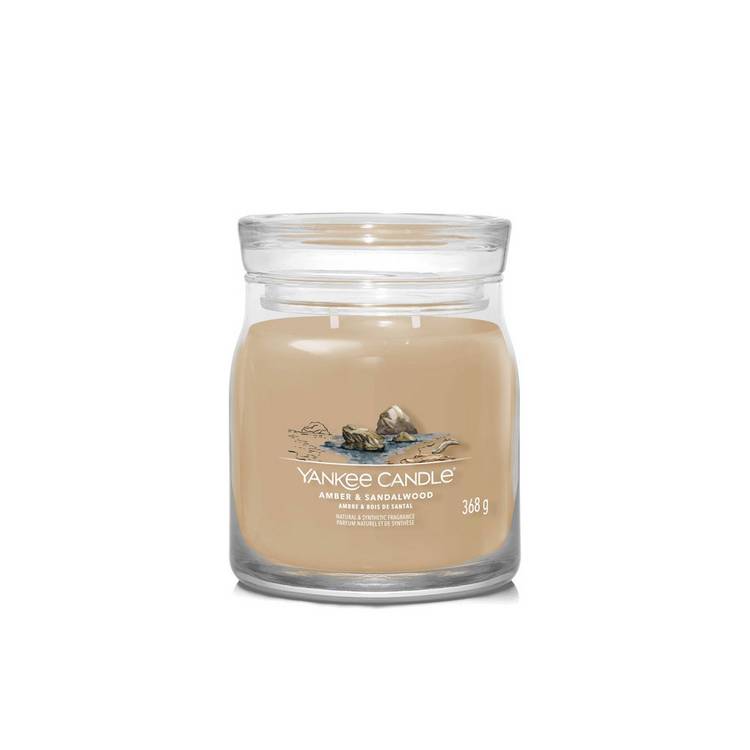 Yankee Signature Medium Candle Amber and Sandalwood, UK version