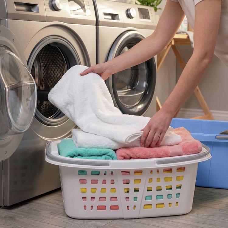 Beldray 26L laundry baskets white and blue set - British product