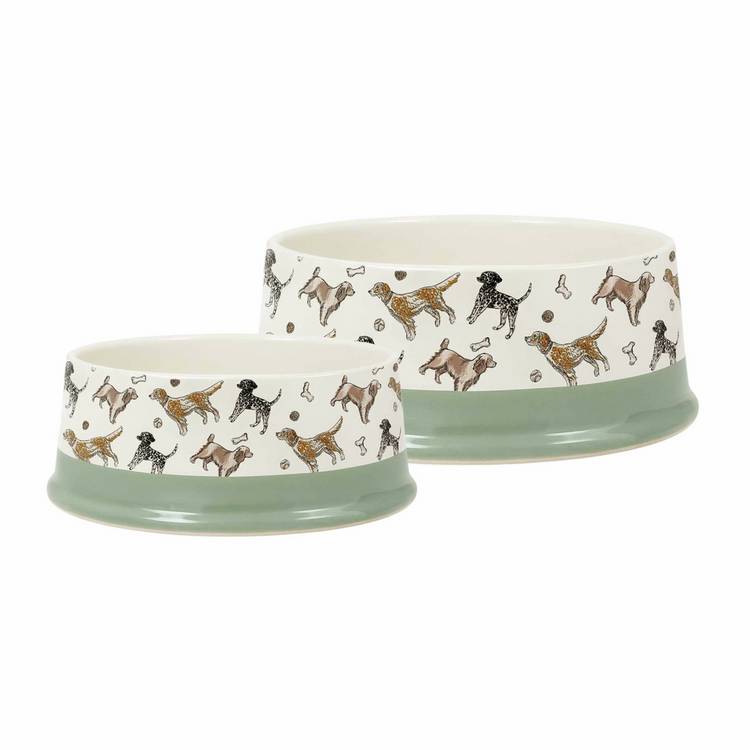 Banbury & Co stoneware ceramic pet bowl cream - British product