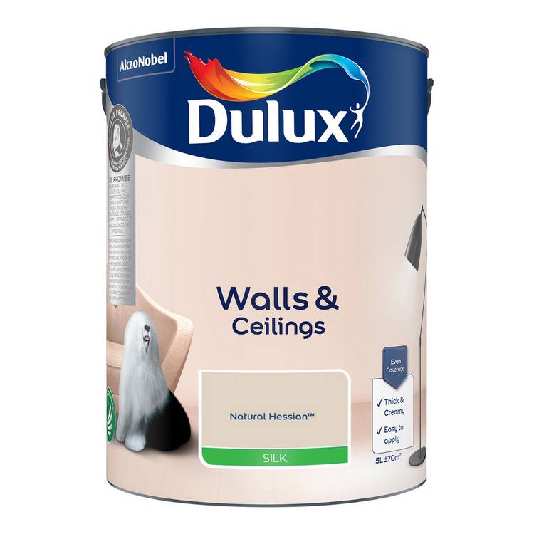 Dulux silk emulsion paint Natural Hessian 5L, UK version