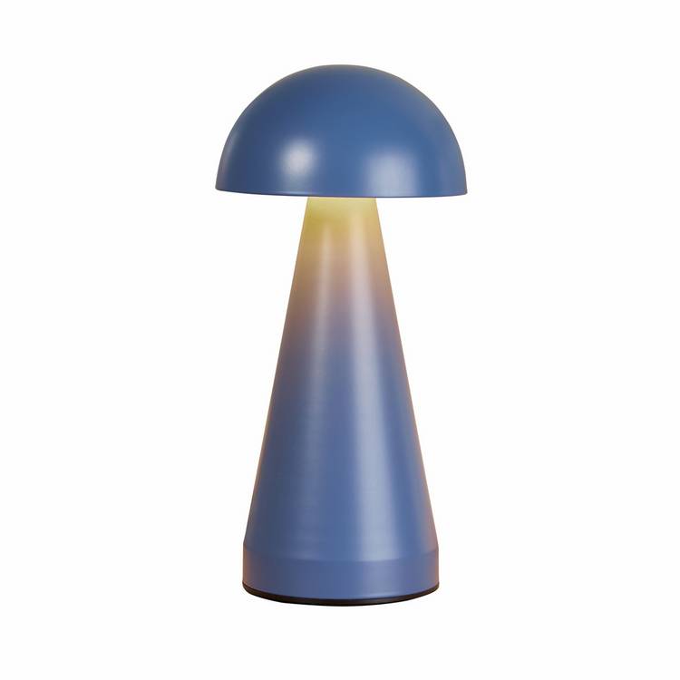 Searchlight Dome rechargeable LED table lamp in denim, UK version