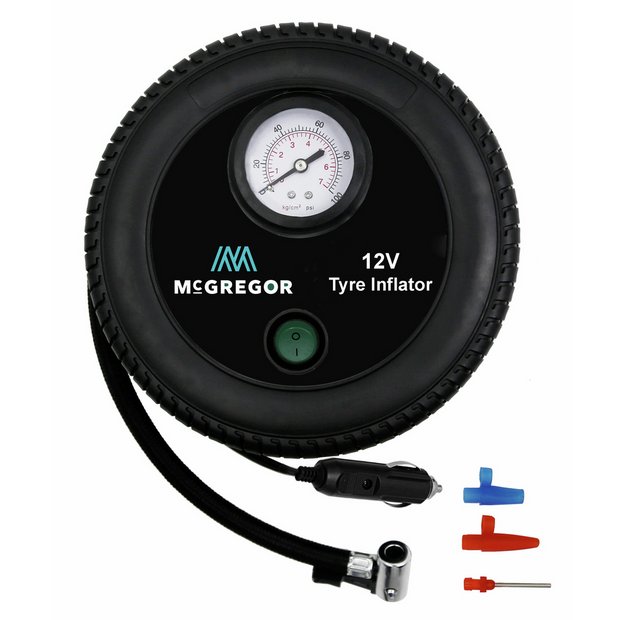 McGregor analogue tyre inflator 12V with gauge - British product