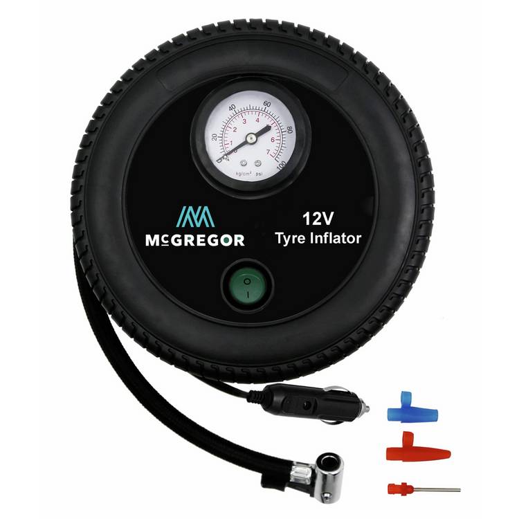 McGregor analogue tyre inflator 12V with gauge - British product